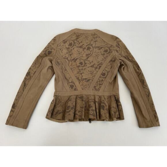 Vintage Vera Pelle Womens 8 Jacket Antica Pelleria Real Italian Leather Silk - Picture 2 of 16